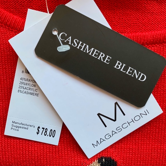 Machaschoni Cashmere Blend Animal Print Star NWT - Picture 5 of 5